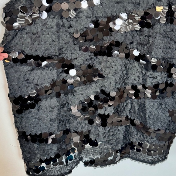 NWT Dazzling Black Sequin Tank Top, Z-One Zabaione Women's Size XL (EU 48/50) - Picture 4 of 8